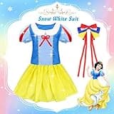Tesok Princess Costumes for Girls,16 Pcs Princess Dress Up Clothes for Little Girl Fancy Dress Up Clothes for Kids Toddlers Party Birthday Gifts for Girls Age 3 4 5 6 7 8+ Year Old