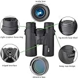 Gosky 10x42 Roof Prism Binoculars for Adults, HD Professional Binoculars for Bird Watching Travel Stargazing Hunting Concerts Sports-BAK4 Prism FMC Lens-with Phone Mount Strap Carrying Bag
