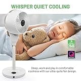 Meaco MeacoFan 1056P Pedestal Air Circulator - Powerful, Energy Efficient, Quiet Cooling Pedestal Fan for bedroom, home and office, Oscillating, Remote Controlled