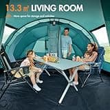 Portal Luxury 6 Man Tunnel Tent Large Family Tent with Living Area 2 Bedroom Dividable 3000mm Waterproof 5 Man Camping Tall Standing up Height with Sewn-in Groundsheet 5-6 Person