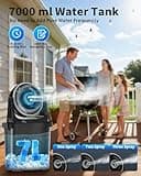 EasyAcc Portable Air Cooler Fan,20000mAh Battery 116Hrs,7000ML Water Tank,Misting Camping fan 3 Spray Mister,Remote, 3-in-1 Fan for Home, Bedroom, Kitchentchen,Outdoor