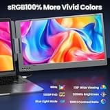 KPKUE 15.6" Laptop Screen Extender Monitor, 1080P FHD IPS Dual Portable Monitor for Laptop, Compatible with 12" -16" Laptops, Plug and Play (Windows only) X90E