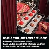 AEG 6000 Built In Electric Double Oven DEB331010M, Multilevel Cooking, 66L Main Capacity, 875x560x550 mm, Enamel Cleaning, LED Display, Stainless Steel