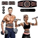 EMS Muscle Stimulator, ABS Trainer Muscle Stimulator, Abdominal Muscle Toner Electronic Toning Belts, 8 Modes 25 Intensity Levels for Women Men Abdomen Arm Leg