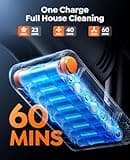 Cordless Vacuum Cleaner 45KPA/550W/60 Mins Cordless Stick Vacuum with Touch Screen, Anti-tangle&AUTO Mode,Wall Charging Powerful Handheld Vacuums for Home Carpet/Car/Pet Hair - Ideal for UK Homes