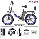 20" Folding Electric Bike for Adults with 48V 10.4Ah Battery, 3" Fat Tire Bicycle with Passenger Seat & LCD Display | 25KM/H | Power Assist | 35KM Range | City Commuter Ebike