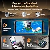 OSCAL Marine 2 Rugged Smartphone (2025),11000mAh(18W) Rugged Phone Unlocked, Android 15 Gaming Phone,Gemini AI,IP69K Protection, NFC,6.56" HD,90HZ,12(4+8)+64GB/2TB Expand,Dual SIM/1TF Slots,Black