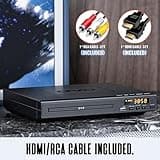 DVD Players for TV with HDMI, DVD Players That Play All Regions, Simple DVD Player for Elderly, CD Player for Home Stereo System, HDMI and RCA Cable Included