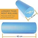Maximo Fitness Foam Roller - Exercise Rollers for Trigger Point Self Massage and Muscle Tension Relief, 15cm x 45cm Massager for Back, Legs, Workouts, Gym, Pilates and Yoga, Blue