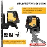 PREXISO 30m Laser Level, Rechargeable Self Leveling Cross Line Green, Horizontal and Vertical Line Laser Level with Magnetic Holder, for Construction, House Decoration(Tripod Not Included)