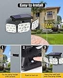 138 LED Solar Lights Outdoor, Motion Sensor Security Light with 270° Wide Angle, 3 Lighting Modes, IP65 Waterproof Solar Powered Wall Light for Garage, Front Door, Yard, Wall, Garden