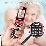 Senior Mobile Phone with Big Buttons, GSM Sim Free Unlocked Basic Cell Phones Easy to Use, Flip Phone with Dual Color Display | SOS Button | FM Radio | Torch |1000mAh Battery | Speed Dial (Red)