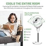 Meaco MeacoFan 1056P Pedestal Air Circulator - Powerful, Energy Efficient, Quiet Cooling Pedestal Fan for bedroom, home and office, Oscillating, Remote Controlled