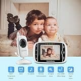 HelloBaby Wireless Video Baby monitor with Camera and Night Vision, 3.2 Inch Screen Night Vision Temperature Monitoring & 2 Way Talkback System Lullabies UK Interface Plug (HB32)