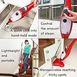 H2O X5+ Steam Mop and Handheld Steam Cleaner – Multifunctional & Multipurpose System for Floors, Carpets, Windows, Upholstery, Kitchens & Bathrooms (Red)