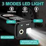 Cordless Tyre Inflator Portable Air Compressor Digital Car Tire Pump DC 12V 150 PSI Electric Air Pump for Vehicle Tyres/Bike/Inflatables with Preset and Auto Shutoff Function/ 4 Nozzles/LED Light