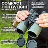 PURSUAL 10x42 Compact Binoculars for Adults High Power for Bird Watching, Hiking, Hunting, Concerts, Travel & Outdoor Adventures. Lightweight & Waterproof providing Crisp, Clear & Bright Images