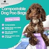 Adios - Compostable Dog Poop Bags, 120 Count (8 Rolls) - Rainbow Colours - Extra Thick, Leakproof, Odour Proof Dog Waste Bags - Made from Compostable Cornstarch - Easy Tear Rolls