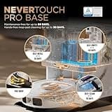 Shark PowerDetect Robot Vacuum and Mop with 60-Day Self-emptying and Cleaning Base - 3D LiDAR Navigation - Wi-Fi/App - 1 Anti-microb and 3 Standard Pads, 1 Odour Cartridge and 1 Brush Incl. - White