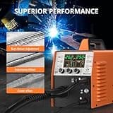 HITBOX 6 in 1 MIG Welder Gas 250A 240V LED Digital MIG Welding Machine Flux Solid Wire MIG ARC Lift TIG Inverter Welders, Aluminum Weldable(MIG250)