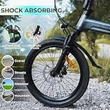 A Dece Oasis ADO Air 20S Folding E-Bike, Electric Bike Equipped with Carbon Belt/Torque Sensor/Hydraulic Disc Brakes/APP City Commuting, Electric Bike for Adults(Shock Absorption Version)