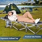 Camping Bed for Adults with Mattress: Folding Bed with Comfortable Cushion, Portable & Compact Camping Cot with Storage Bag for Sleeping, Folding camp bed for Outdoor Travel