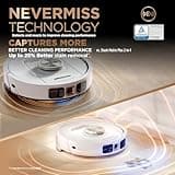Shark PowerDetect Robot Vacuum and Mop with 60-Day Self-emptying and Cleaning Base - 3D LiDAR Navigation - Wi-Fi/App - 1 Anti-microb and 3 Standard Pads, 1 Odour Cartridge and 1 Brush Incl. - White
