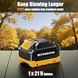 JYGMPRO Leaf Blower Cordless, Garden Blower 21V with 4000mAh Battery, 3 Speed Mode Battery Leaf Blower, 2 Blow Tubes, Shoulder Strap for Leaf, Snow, Dust and Debris Blowing