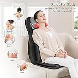 Snailax Full Body Massage Chair Pad Shiatsu Neck Back Massager with Heat and Compress, 3D/4D Kneading Full Back Massage Seat Portable Chair Massagers for Muscle Gifts
