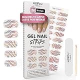 MOYOU LONDON Semi Cured Gel Nail Strips - 20 Pcs. Nail Wraps for Salon-Quality Manicure - Works with Any UV Lamp - Easy to Apply, Trim, & Remove Gel Stickers