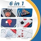 Maxmass 36’’ Multi Games Table Set, 6 in 1 Combo Sports Play Table with Basketball, Table Tennis, Air Hockey, Billiards, Bowling and Shuffleboard, Combination Table Playset for Gathering Party Arcade