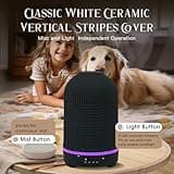 Ceramic Essential Oil Diffuser For Home Electric 200ml Large Humidifier Cool Mist Aromatherapy Premium Ultrasonic 4 In 1, 9 LED Lights, 4 Timer Adjust Settings