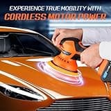 Protmex Cordless Car Buffer Polisher, 6IN Car Buffers And Polishers Kit, 6 Variable Speed Car Polishing Kit, 2*21V 2.0Ah Batteries Cordless Polisher For Car Detailing/Polishing/Waxing/Scratch Removing