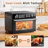 30L Air Fryer Oven, 18 in 1 Presets Dual-Cook Function Air Fryer, 360°Hot Air Circulation Technology/Digital Knob/LED Touch Panel/Timer & Temperature Control, Oil-Less Cooking, 7 Accessories, 1800W
