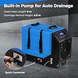 COSTWAY 90L/Day Commercial Dehumidifier, Industrial Air Dehumidifiers Building Dryer with Pump, 24H Timer, Auto Defrost, Memory Starting, Handle & Wheels, Air Circulation 412m3/h (Blue)