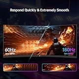 KTC 34 Inch Curved Ultrawide Monitor, UWQHD (3440 x 1440) 180Hz Gaming Monitor, G-Sync, FreeSync, 21:9 VA Panel 1500R, 1ms MPRT, HDR10, 2 x DP 1.4 (180Hz), 2 x HDMI 2.1(100Hz), H34S18S