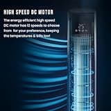 PureMate 47-Inch Tower Fan with Air Purifier, DC Motor Oscillating Electric Fan 28W,12 Speeds, LED Display, 4 Modes, 12H Timer, Quiet Standing Bladeless Fan for Large Bedroom, Home Office