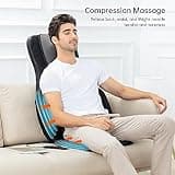 Snailax Full Body Massage Chair Pad Shiatsu Neck Back Massager with Heat and Compress, 3D/4D Kneading Full Back Massage Seat Portable Chair Massagers for Muscle Gifts