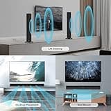 GarageRock 90W Soundbar TV Speakers,2-in-1 Detachable Sound Bars 5.0 Bluetooth Soundbar for TV with Clear Sound,3 EQ Modes, ARC/Optical/Aux/Wall Mount (Black)