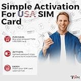 USA SIM Card for travel to the US. Unlimited Local and International calls/texts. Call home for free! Updated 5G Plan with Hotspot/Tethering! 12GB x 1 month