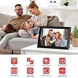 GGUA 10.1 Inch WiFi Digital Photo Frame Built in 32GB Memory, 1280x800 IPS LCD Touchscreen, Auto-Rotate and Audio, Quick and Easy Share Photos or Videos via the Frameo App, the Best Choice for Gifting