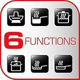 Tefal Everyday Portable Electric Induction Hob, 2 hours timer, 6 functions, 9 power level, 2100W, Kitchen, Student, Cooking, Caravan, Party, Black, IH201840