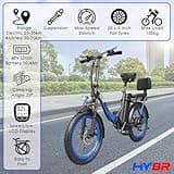 20" Folding Electric Bike for Adults with 48V 10.4Ah Battery, 3" Fat Tire Bicycle with Passenger Seat & LCD Display | 25KM/H | Power Assist | 35KM Range | City Commuter Ebike