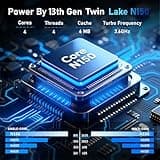 NAIKLULU 17.3 Inch Laptop 2025, 13th Gen Twin Lake Processor N150 (1.2GHz to 3.6GHz), RAM 16GB SSD 512GB Pc Computer, 1920x1080P/Webcam/Backlit Full Keyboard/Touchpad, Student/Home/Business/TF Card