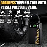 VTOMAN X1 Jump Starter Power pack with Air Compressor 2500A,Portable Car Battery Booster Jump Starter (Up to 8.5L Gas/6.0L Diesel Engines) Jump Pack with 150PSI Digital Tire Inflator