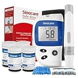 Blood Sugar Monitor, Sinocare Safe Accu2 Blood Sugar Test Kit with 100 Test Strips, 100 Lans, Light Indicator, No Coding, Easy to Use, Diabetes Testing Kit Home Use UK, mmol/L