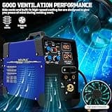 200A 230V MIG Welder, 3 in 1 Welding Machine, Gas/Gasless Flux Core MIG/Stick/Lift TIG/Spot Welding Inverter Welders with Digital LED Display