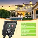Solar String Festoon Lights Outdoor - Remote Control 15M / 49.2ft IP65 Waterproof LED Garden Lights Weatherproof Solar Powered Outside Light for Gazebo Pergola Patio