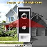 QttyElok 4.3'' TFT Color Wired Video Intercom Door Phone Doorbell System for Home 700TVL IR Night Vision Outdoor Camera Doorphone Support 100 Meters Unlock Monitoring