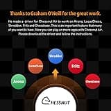 Chessnut Air Electronic Chess Board - A magnificent handcrafted wooden set with extra queens, LED, game and adaptive electronic chess apps. For 2 players, ages 10 and up.